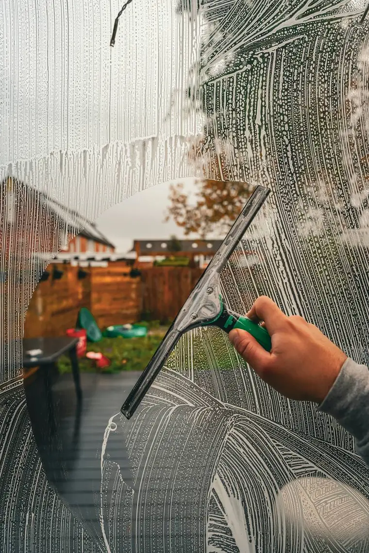 Glasreinigung mit Abzieher